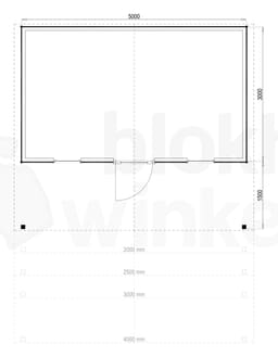 Plattegrond Woodford houtskeletbouw tuinhuis Kansas City 500x300