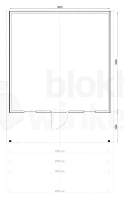 Plattegrond Woodford houtskeletbouw tuinhuis Kansas City 500x500