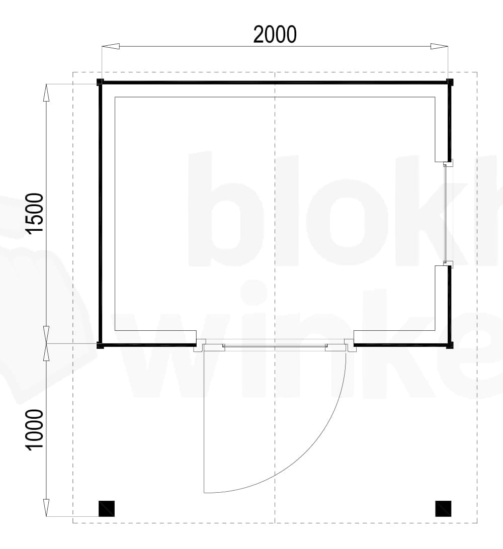Plattegrond Woodford houtskeletbouw tuinhuis Lexington 200x150 Plattegrond Woodford houtskeletbouw tuinhuis Lexington 200x150