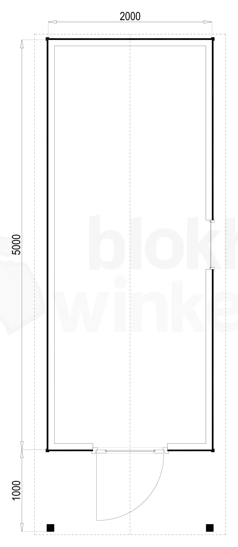 Plattegrond Woodford houtskeletbouw tuinhuis Lexington 200x500 Plattegrond Woodford houtskeletbouw tuinhuis Lexington 200x500