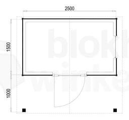 Plattegrond Woodford houtskeletbouw tuinhuis Lexington 250x150