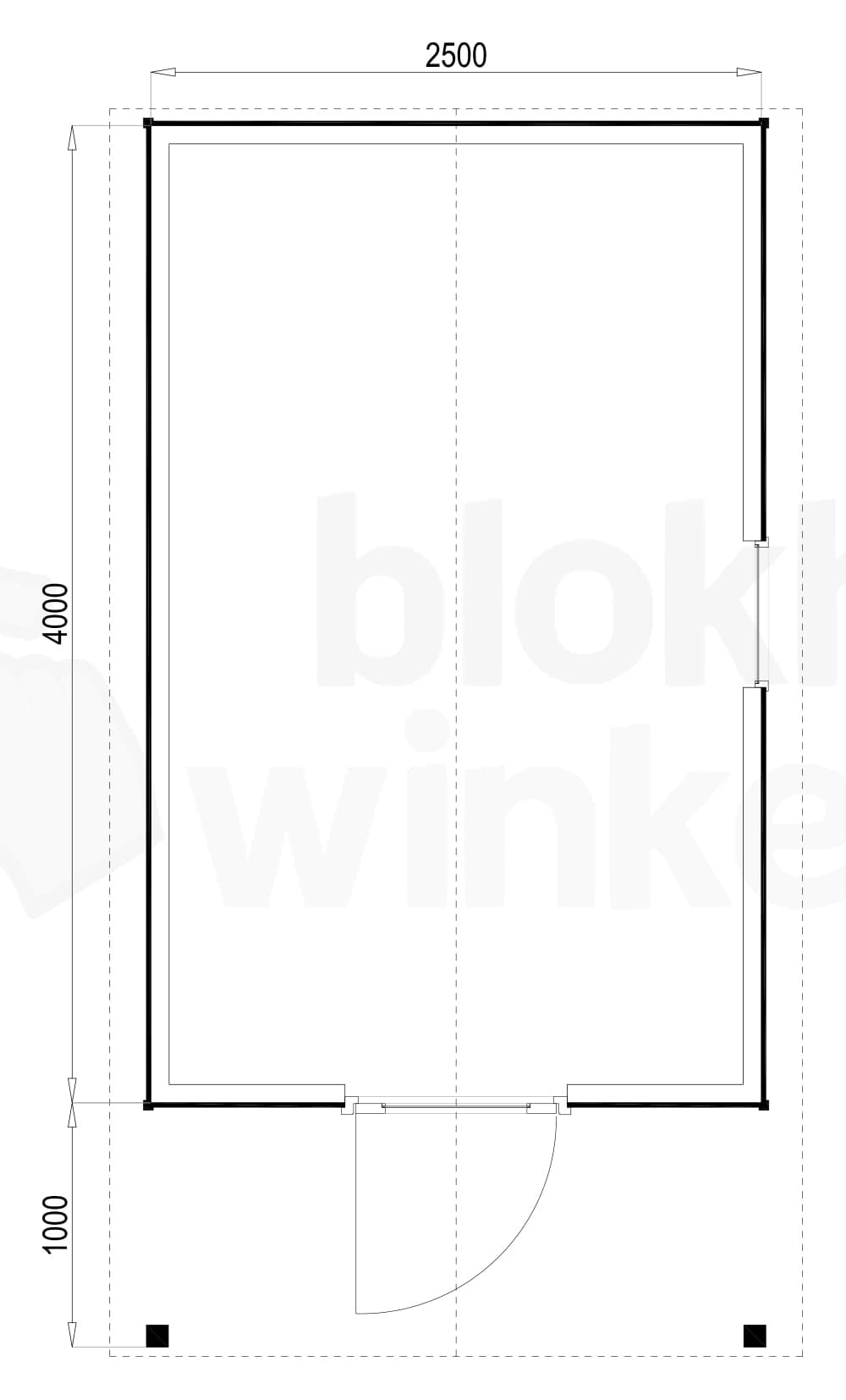 Plattegrond Woodford houtskeletbouw tuinhuis Lexington 250x400 Plattegrond Woodford houtskeletbouw tuinhuis Lexington 250x400