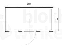 Plattegrond Woodford houtskeletbouw tuinhuis Louisville 300x150