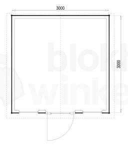 Plattegrond Woodford houtskeletbouw tuinhuis Louisville 300x300
