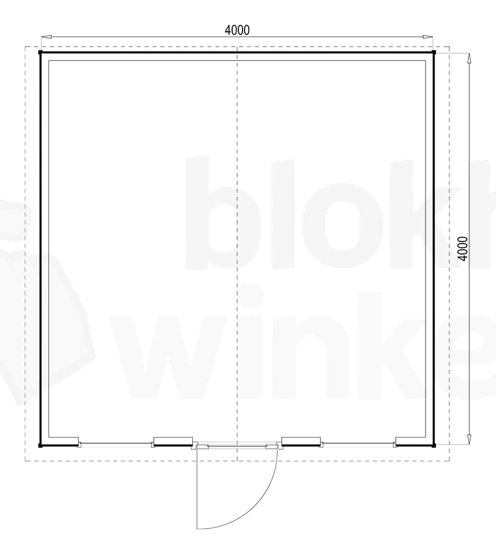 Plattegrond Woodford houtskeletbouw tuinhuis Louisville 400x400 Plattegrond Woodford houtskeletbouw tuinhuis Louisville 400x400