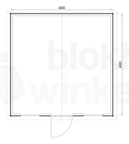 Plattegrond Woodford houtskeletbouw tuinhuis Louisville 400x400