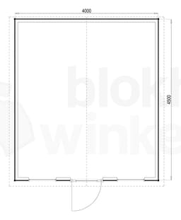 Plattegrond Woodford houtskeletbouw tuinhuis Louisville 400x450