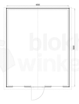 Plattegrond Woodford houtskeletbouw tuinhuis Louisville 400x500