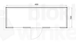 Plattegrond Woodford houtskeletbouw tuinhuis Louisville 450x150