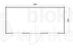 Plattegrond Woodford houtskeletbouw tuinhuis Louisville 450x200
