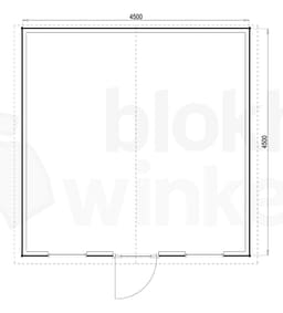 Plattegrond Woodford houtskeletbouw tuinhuis Louisville 450x450