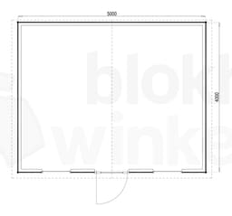 Plattegrond Woodford houtskeletbouw tuinhuis Louisville 500x400