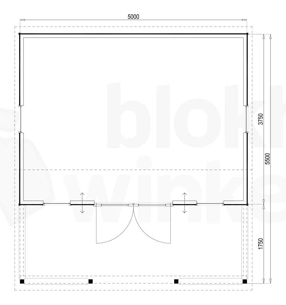 Plattegrond Woodford houtskeletbouw tuinhuis Norwich 500x550 Plattegrond Woodford houtskeletbouw tuinhuis Norwich 500x550