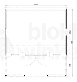 Plattegrond Woodford houtskeletbouw tuinhuis Norwich 500x550