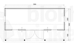 Plattegrond Woodford houtskeletbouw tuinhuis Norwich 550x300