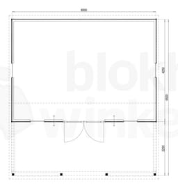 Plattegrond Woodford houtskeletbouw tuinhuis Norwich 600x650