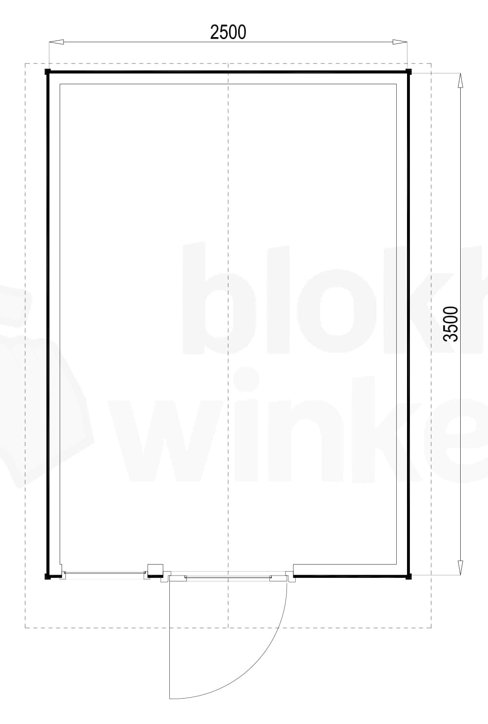 Plattegrond Woodford houtskeletbouw tuinhuis Portland 250x350 Plattegrond Woodford houtskeletbouw tuinhuis Portland 250x350
