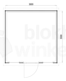 Plattegrond Woodford houtskeletbouw tuinhuis Prescott 300x300