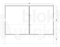 Plattegrond Woodford houtskeletbouw tuinhuis Sacramento 750x450