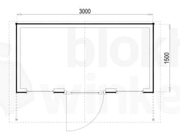 Plattegrond Woodford houtskeletbouw tuinhuis Springfield 300x150