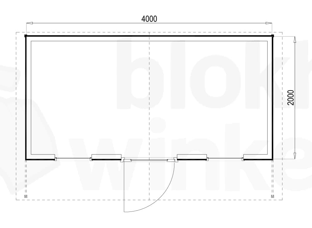 Plattegrond Woodford houtskeletbouw tuinhuis Springfield 400x200 Plattegrond Woodford houtskeletbouw tuinhuis Springfield 400x200
