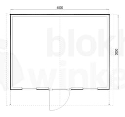 Plattegrond Woodford houtskeletbouw tuinhuis Springfield 400x300