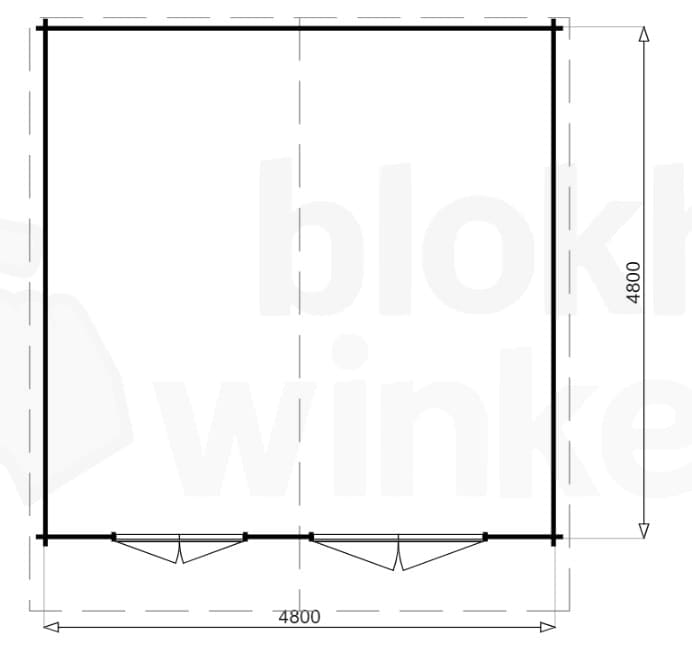 Plattegrond blokhut Arrone Plattegrond blokhut Arrone