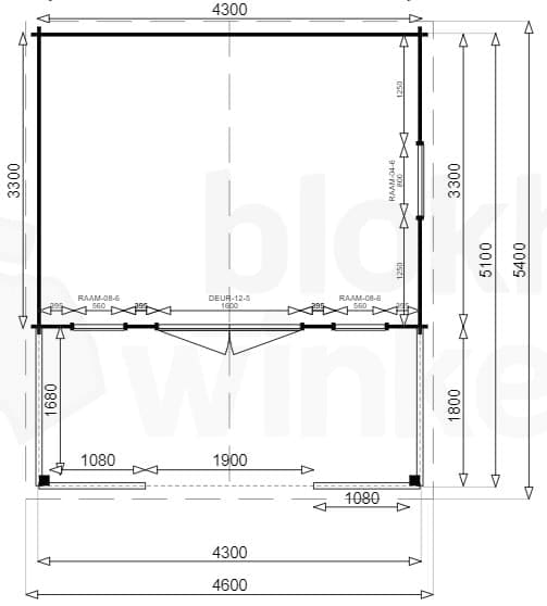 Plattegrond blokhut Cagliari Plattegrond blokhut Cagliari