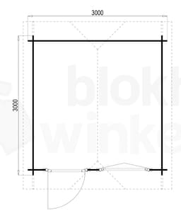 blokhut Kentucky 300x300 Geïmpregneerd - Flexford - FFKT300300-DI - 300x300