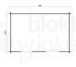 blokhut Kentucky 450x300 Geïmpregneerd - Flexford - FFKT450300-DI - 450x300