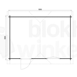 blokhut Kentucky 500x350 Geïmpregneerd - Flexford - FFKT500350-DI - 500x350
