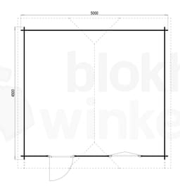 blokhut Kentucky 500x450 Geïmpregneerd - Flexford - FFKT500450-DI - 500x450