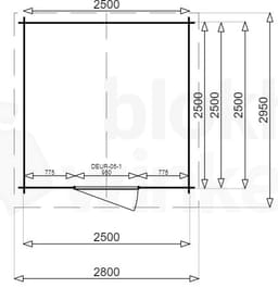 blokhut Montana 250x250 - Luxhouse - FFMO250250 - 270x270