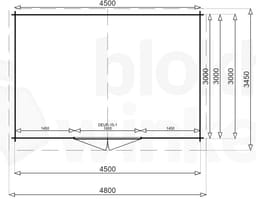 blokhut Montana 450x300 geïmpregneerd - Luxhouse - FFMO450300-DI - 470x320