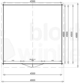 blokhut Montana 450x450 gecoat - Luxhouse - FFMO450450-GECOAT - 470x470