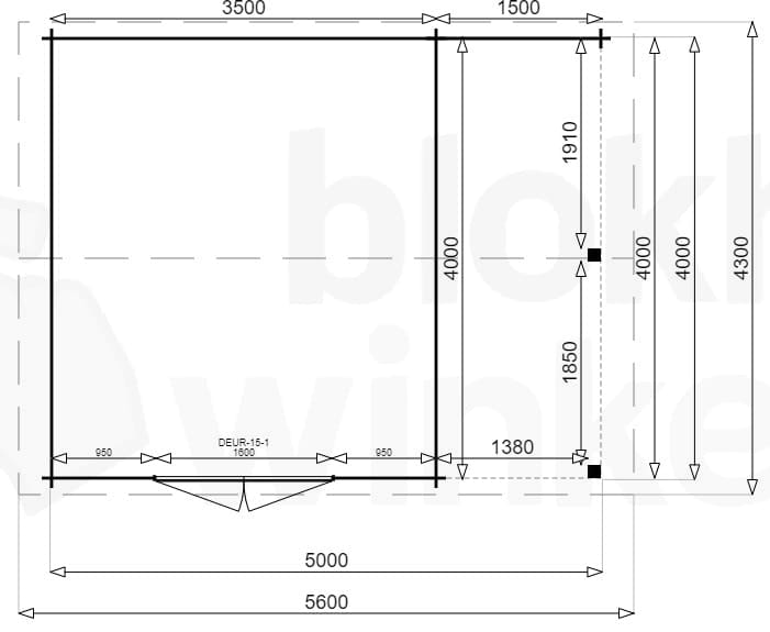 blokhut Montana Lounge 350x400 geïmpregneerd - Luxhouse - FFMOL350x400-DI - 370x420 blokhut Montana Lounge 350x400 geïmpregneerd - Luxhouse - FFMOL350x400-DI - 370x420