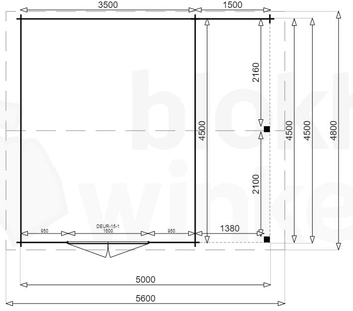 blokhut Montana Lounge 350x450 geïmpregneerd - Luxhouse - FFMOL350x450-DI - 370x470 blokhut Montana Lounge 350x450 geïmpregneerd - Luxhouse - FFMOL350x450-DI - 370x470