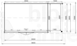 blokhut Montana Lounge 450x300 geïmpregneerd - Luxhouse - FFMOL450x300-DI - 470x320