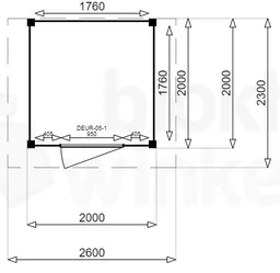 actie blokhut plat dak New Jersey 200x200 - Luxhouse - FFNJ200200 - 200x200