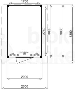 actie blokhut plat dak New Jersey 200x300 geïmpregneerd - Luxhouse - FFNJ200300-DI - 200x300