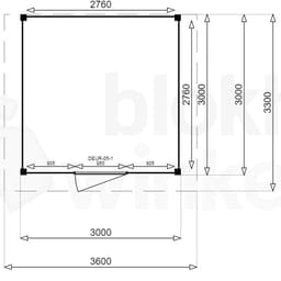 actie blokhut plat dak New Jersey 300x300 geïmpregneerd - Luxhouse - FFNJ300300-DI - 300x300