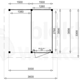 actie blokhut plat dak New Jersey Lounge 150x300 geïmpregneerd - Luxhouse - FFNJLO150300-DI - 150x300