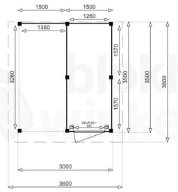 actie blokhut plat dak New Jersey Lounge 150x350 geïmpregneerd - Luxhouse - FFNJLO150350-DI - 150x350