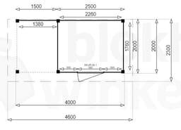 actie blokhut plat dak New Jersey Lounge 250x200 geïmpregneerd - Luxhouse - FFNJLO250200-DI - 250x200