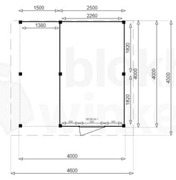 actie blokhut plat dak New Jersey Lounge 250x400 geïmpregneerd - Luxhouse - FFNJLO250400-DI - 250x400