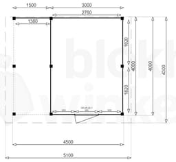 actie blokhut plat dak New Jersey Lounge 300x400 geïmpregneerd - Luxhouse - FFNJLO300400-DI - 300x400