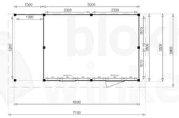 actie blokhut plat dak New Jersey Lounge 500x350 geïmpregneerd - Luxhouse - FFNJLO500350-DI - 500x350