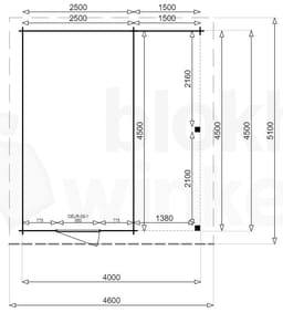 blokhut New York Lounge 250x450 geïmpregneerd - Luxhouse - FFNYL250x450-DI - 270x470