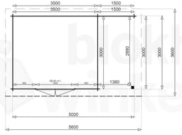 blokhut New York Lounge 350x300 geïmpregneerd - Luxhouse - FFNYL350x300-DI - 370x320