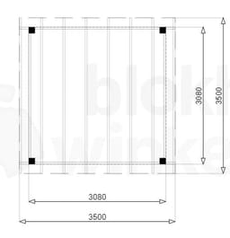 vrijstaande zelfbouw douglas veranda Outback Douglas Vrijstaande Veranda 350x350 - Outback - ODVV350x350 - 350x350